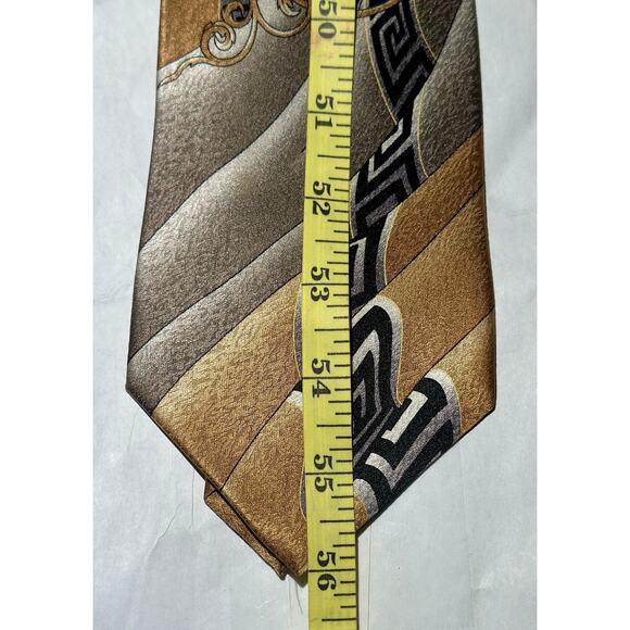 Baroque Black Greek Gold Silk Necktie Lot XL Bundle Medallion Formal Party Set - Picture 3 of 11